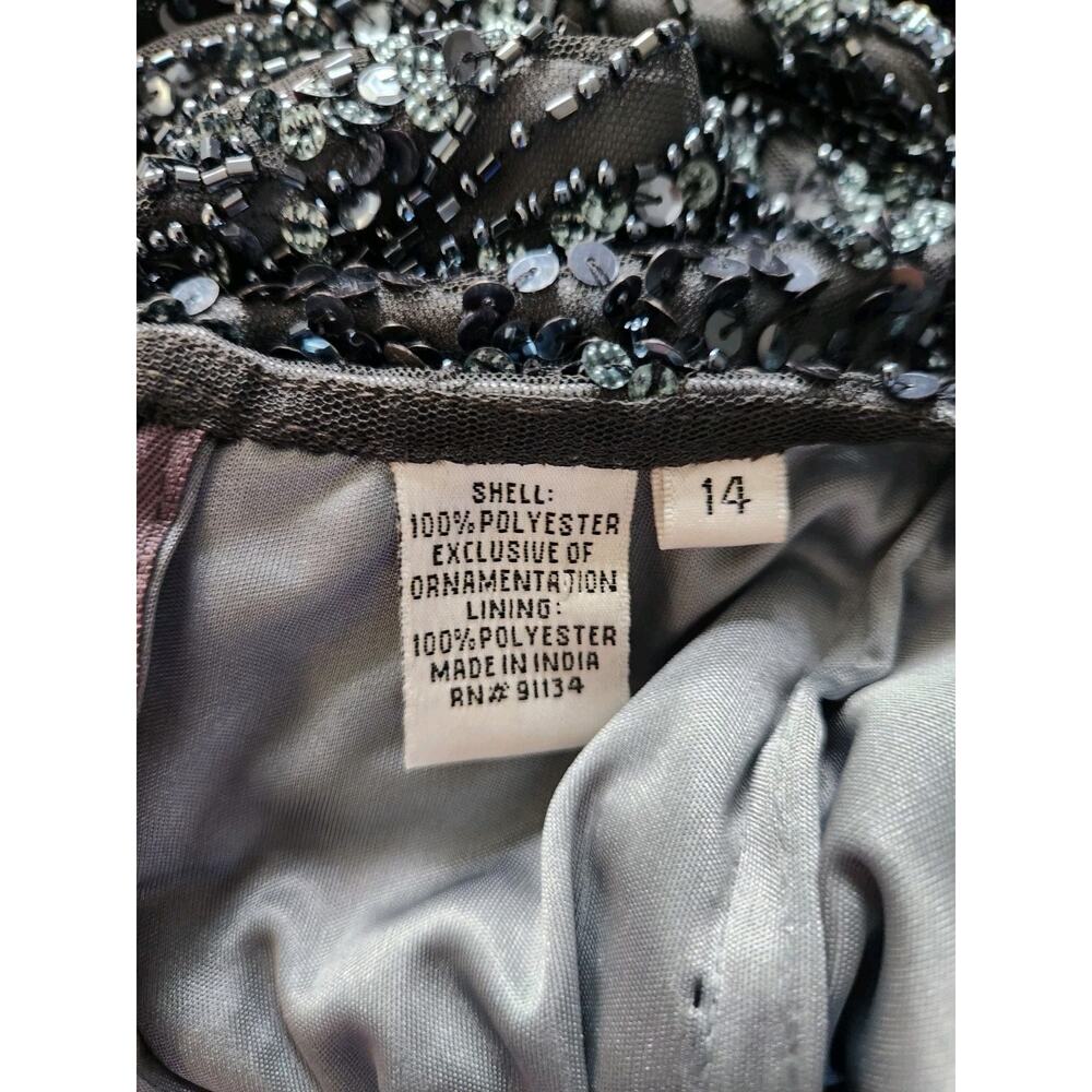 Scala women's Charcoal Sequin Metallic V-Neck Long Flared Sleeve size 14 Euc - Picture 7 of 13